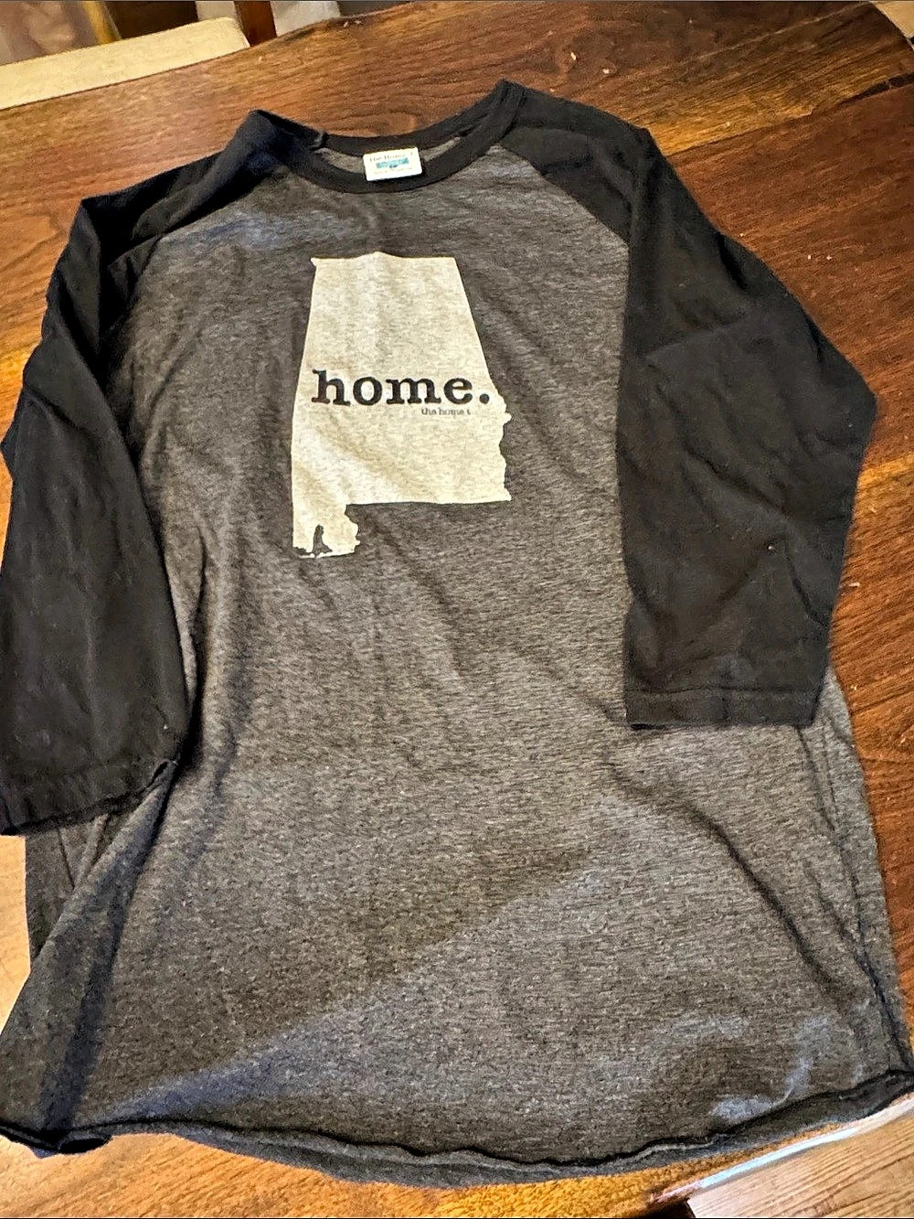 The Home T Alabama Home Baseball T Long Sleeve Gray & Black